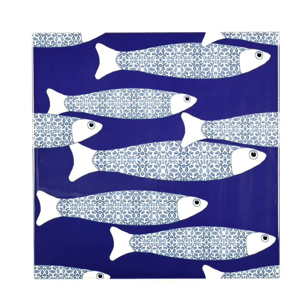 SALE SECONDS - SET of 3 x 20cm Navy blue Ocean Shoal tiles