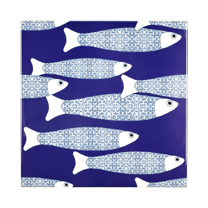 SALE SECONDS - SET of 3 x 20cm Navy blue Ocean Shoal tiles