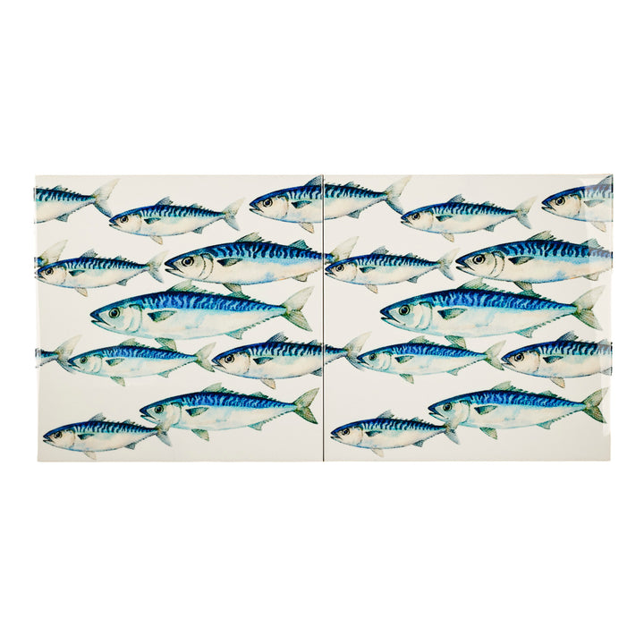 Mackerel Shoal tile - White Background