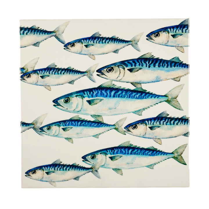 Mackerel Shoal tile - White Background