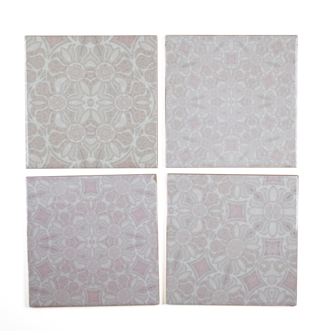SALE SECONDS - Set of 9 x 15.2 cm Pomegranate Hazy Tiles - mixed designs