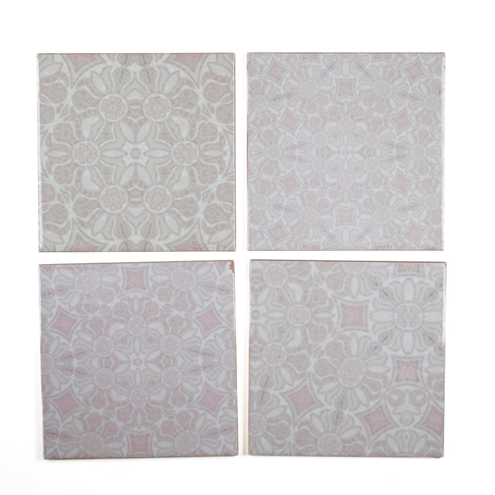 SALE SECONDS - Set of 9 x 15.2 cm Pomegranate Hazy Tiles - mixed designs
