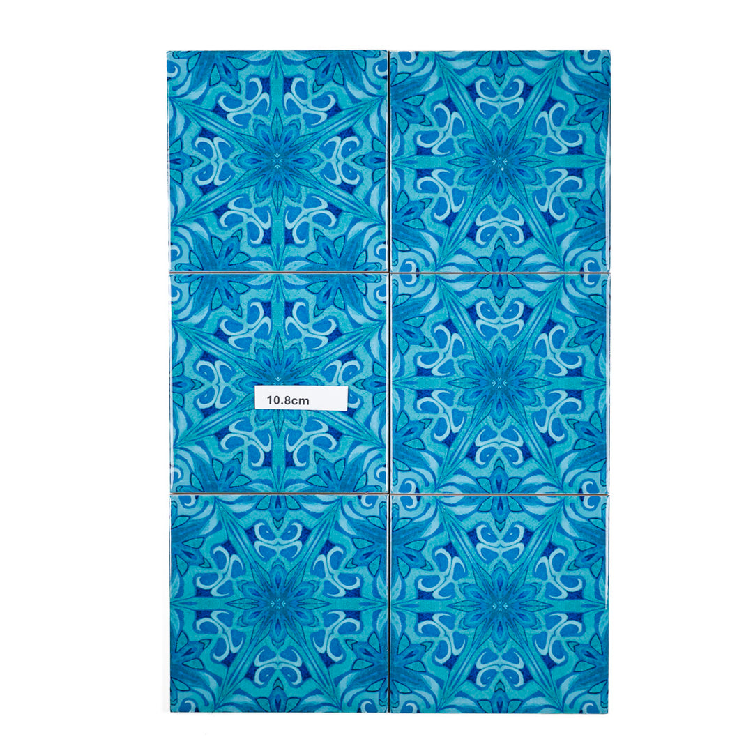 SALE - Set of 6x 10.8cm Agapanthus Tiles