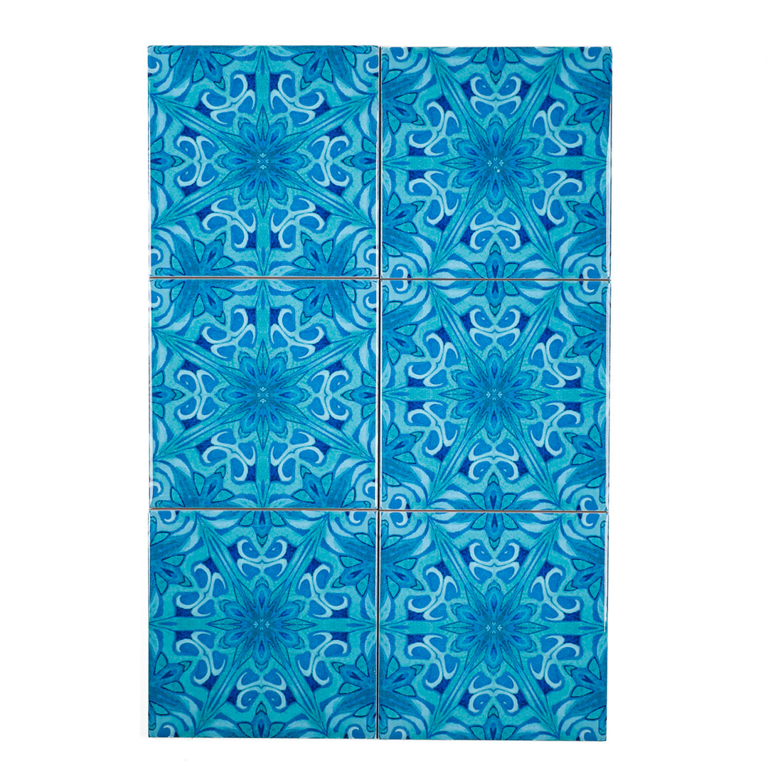 SALE - Set of 6x 10.8cm Agapanthus Tiles