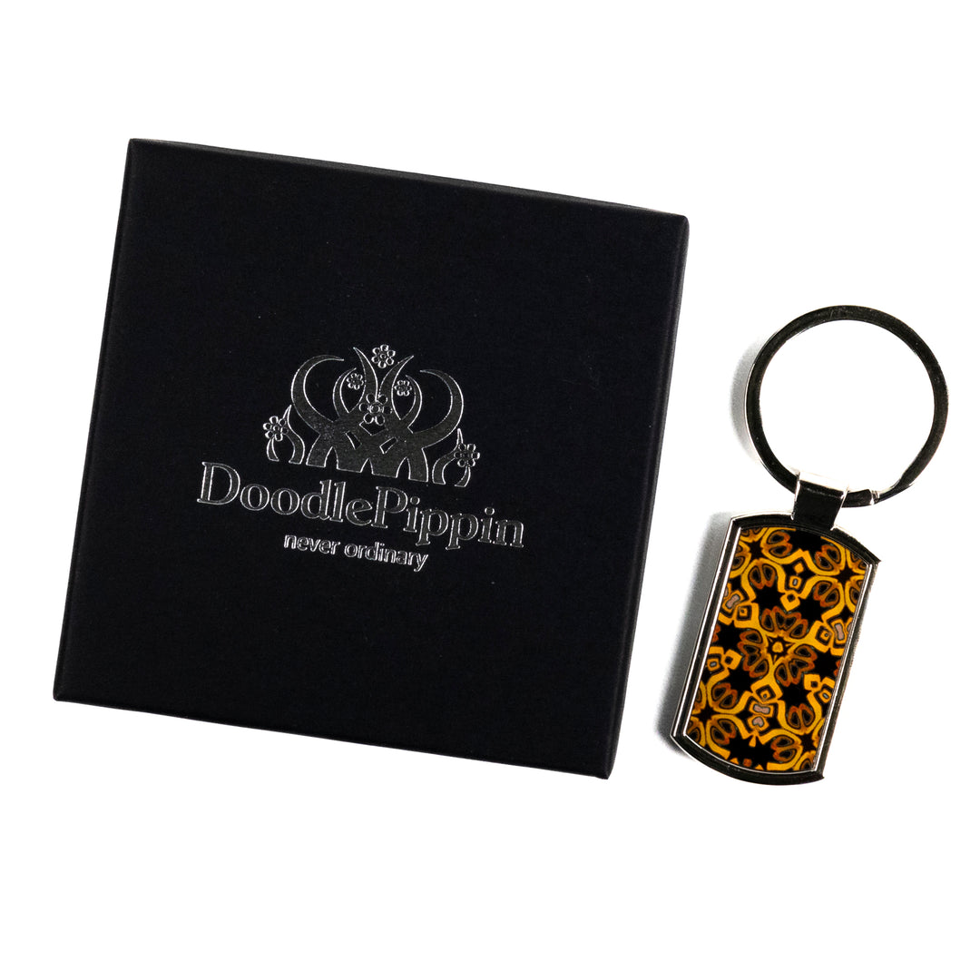Black/Gold Millefiori Keyring