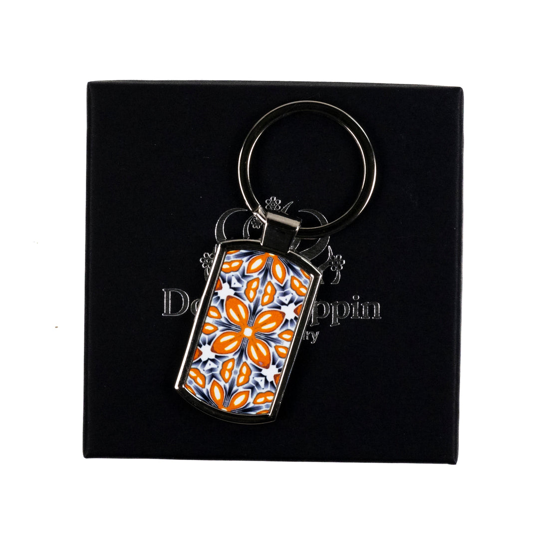Orange Fox Flower Keyring