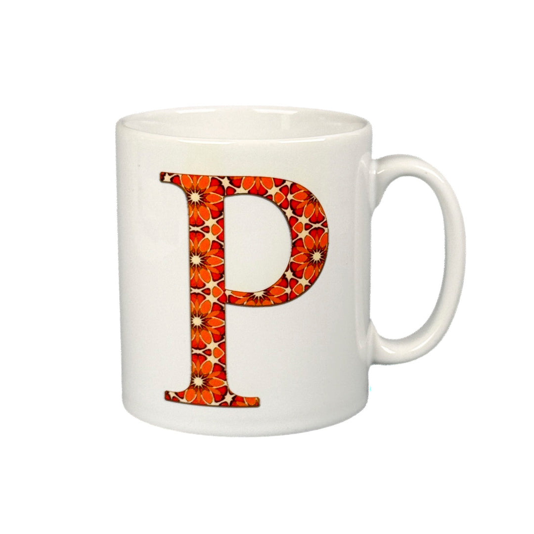 SOLDE DEUXIÈME CHOIX - Mug en porcelaine fine motif abstrait bleu marine et jaune