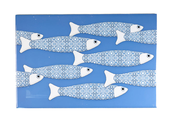 SALE SECONDS - 2x Sky Blue Ocean Shoal - Border version - Large Rectangular Tiles - 30x20cm