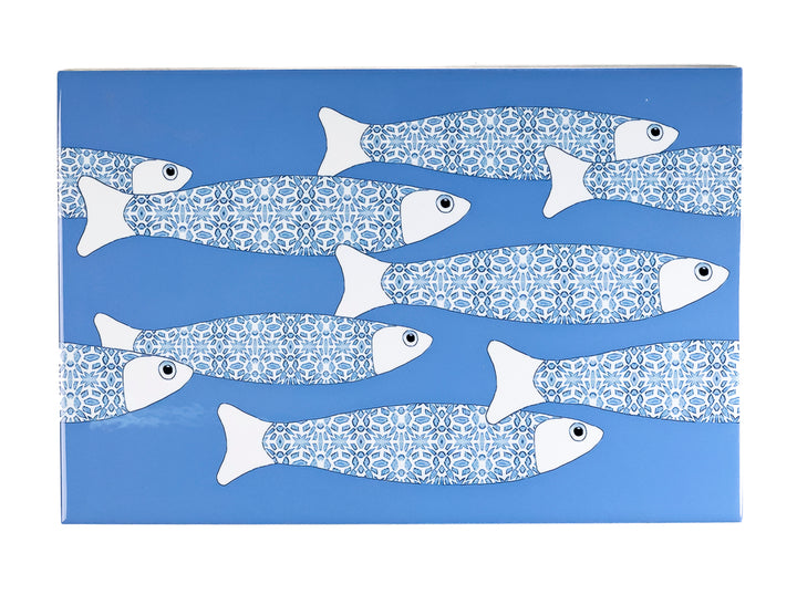 SALE SECONDS - 2x Sky Blue Ocean Shoal - Border version - Large Rectangular Tiles - 30x20cm