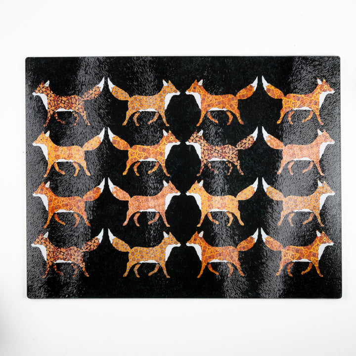 SALE - Red Foxes - Large Rectangular Textured Worktop Protector