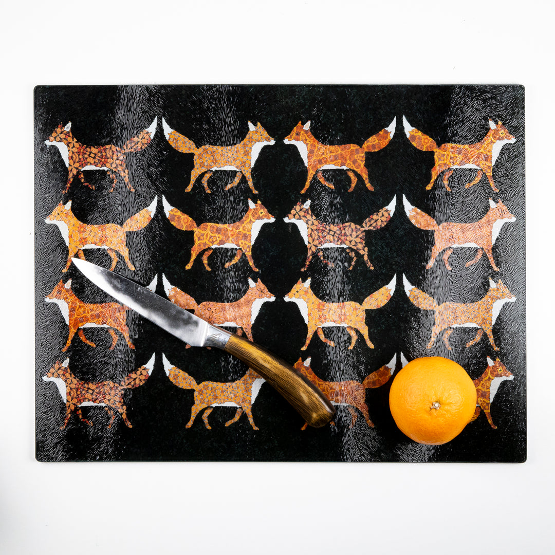SALE - Red Foxes - Large Rectangular Textured Worktop Protector
