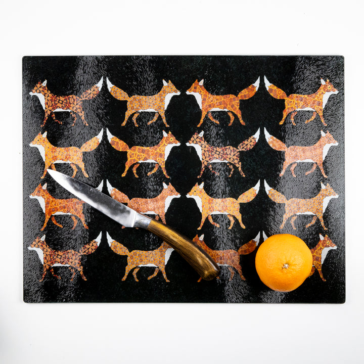 SALE - Red Foxes - Large Rectangular Textured Worktop Protector