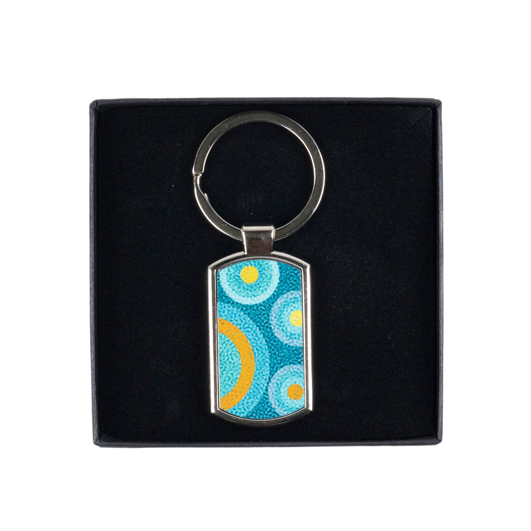 Blue Circles Millefiori Keyring