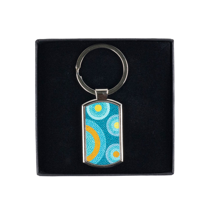 Blue Circles Millefiori Keyring