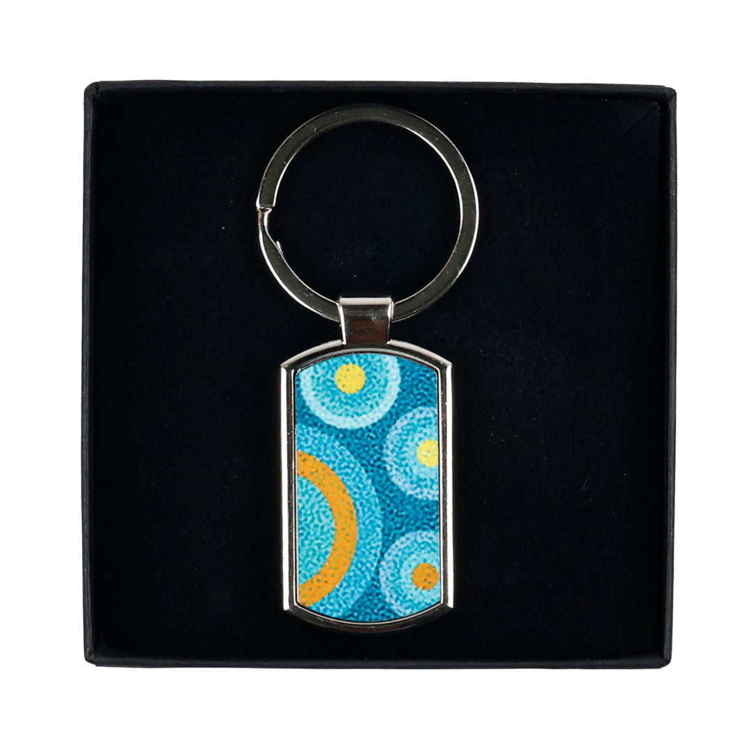 Blue Circles Millefiori Keyring