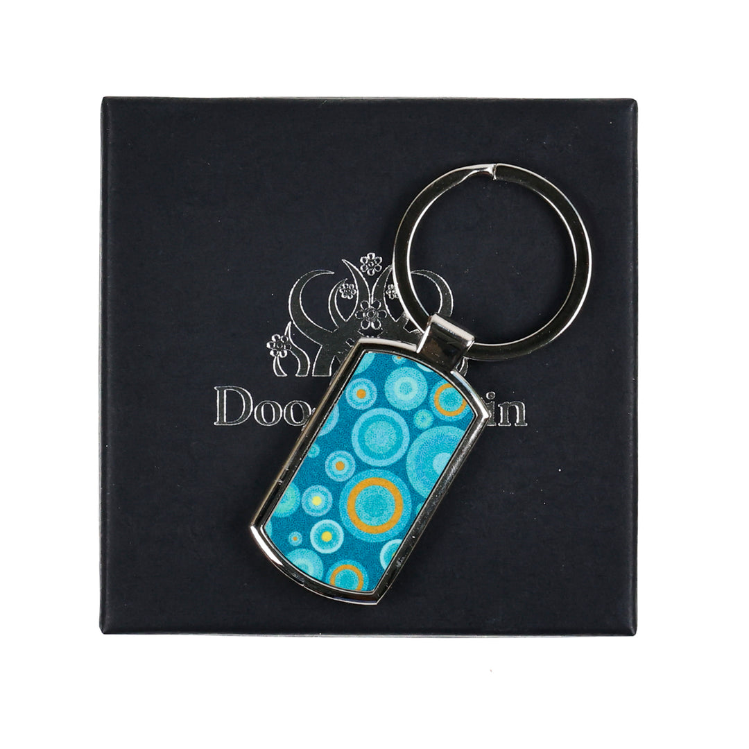 Small Blue Circles Millefiori Keyring