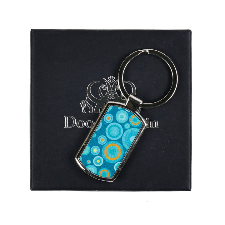 Small Blue Circles Millefiori Keyring