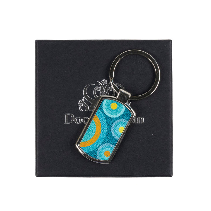 Blue Circles Millefiori Keyring