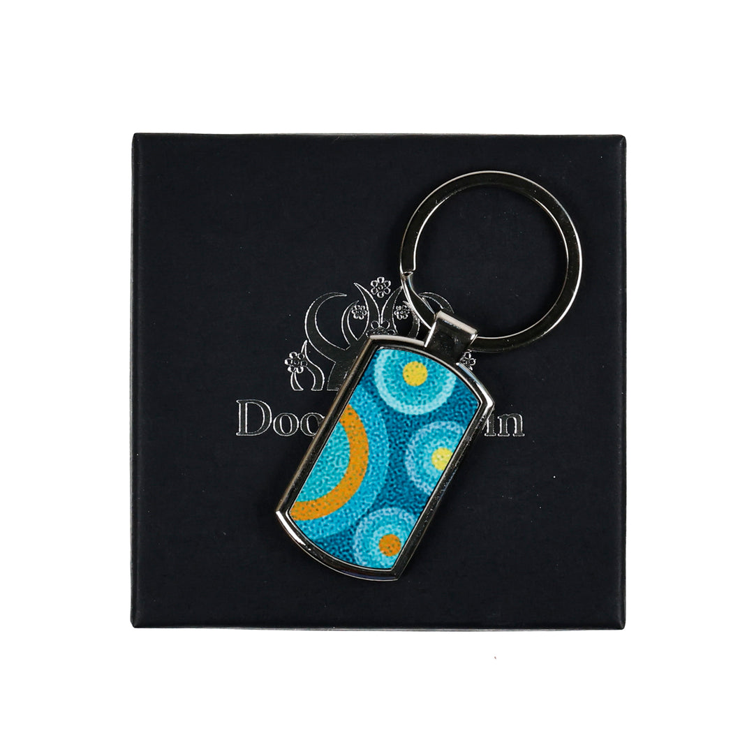 Blue Circles Millefiori Keyring