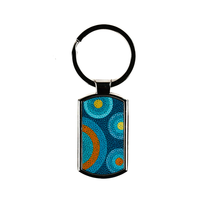 Blue Circles Millefiori Keyring