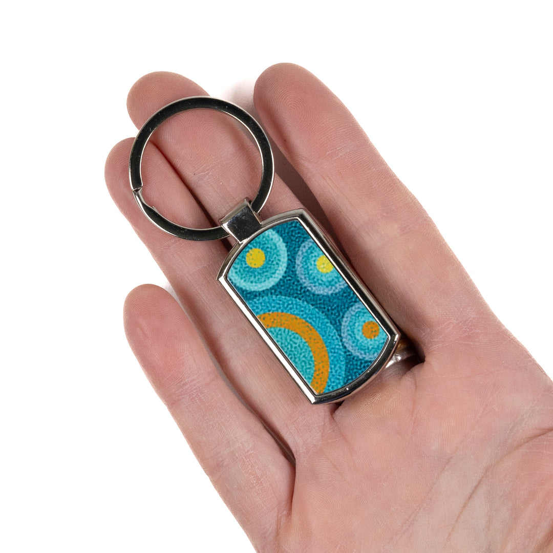 Blue Circles Millefiori Keyring
