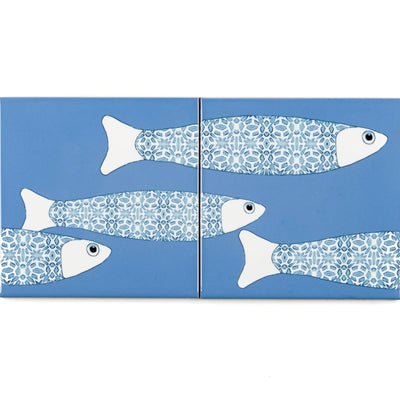 Ocean Shoal 'Border' tile - Sky Blue - Large Scale