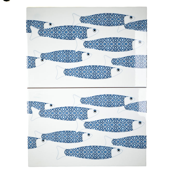 SALE SECONDS - 5x Marineblau Ocean Shoal - Randversion - Große rechteckige Fliesen - 30x20cm