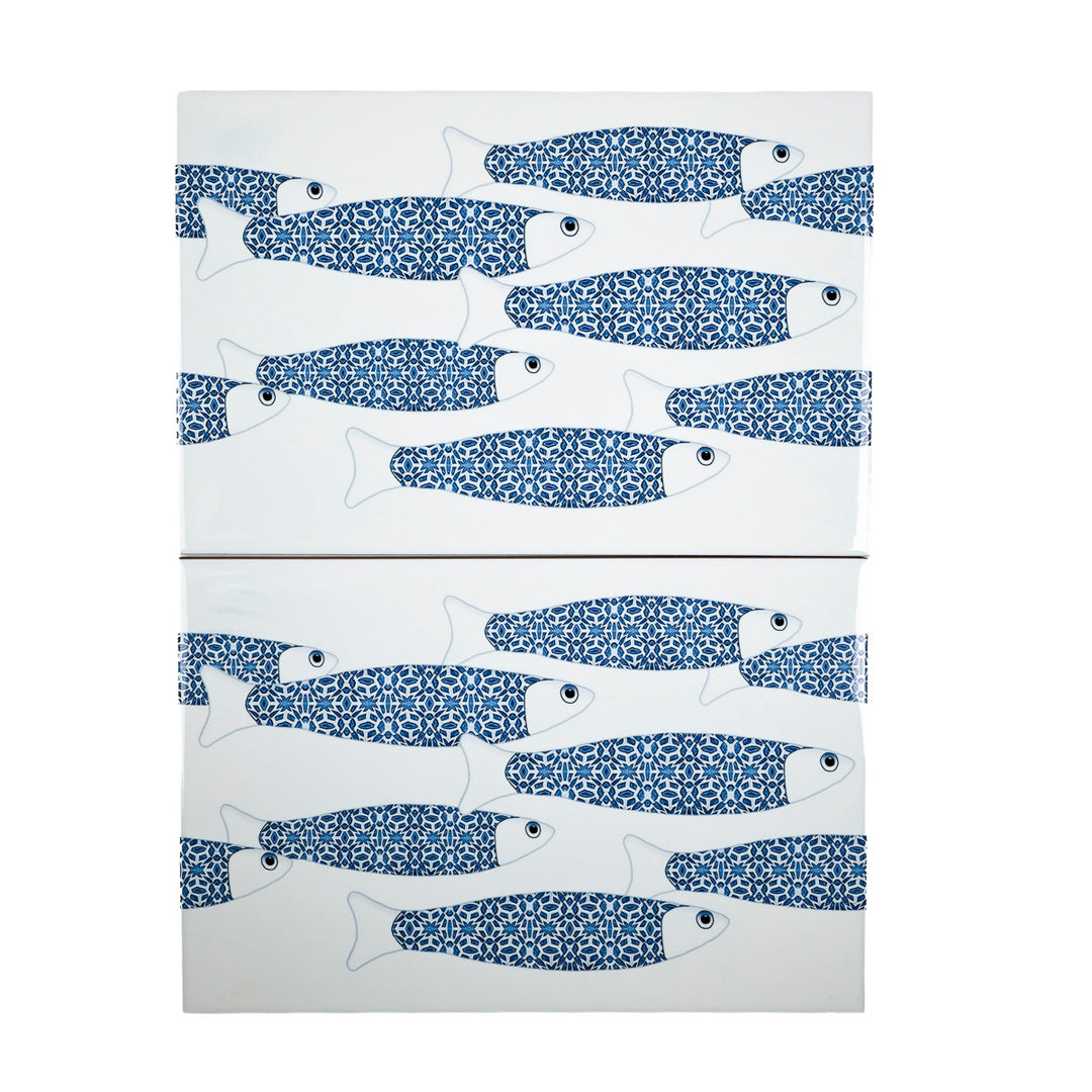 SALE SECONDS - 5x Marineblau Ocean Shoal - Randversion - Große rechteckige Fliesen - 30x20cm