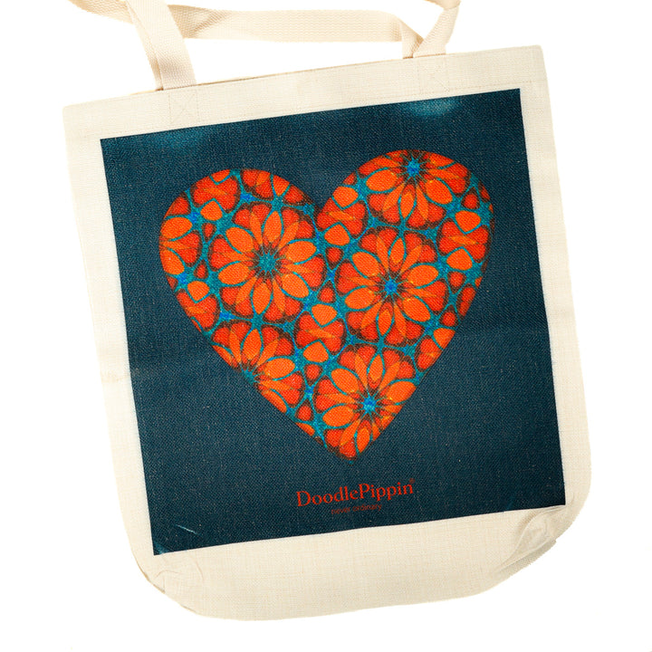Sac Cœur Fleur Marocaine - Bleu Foncé