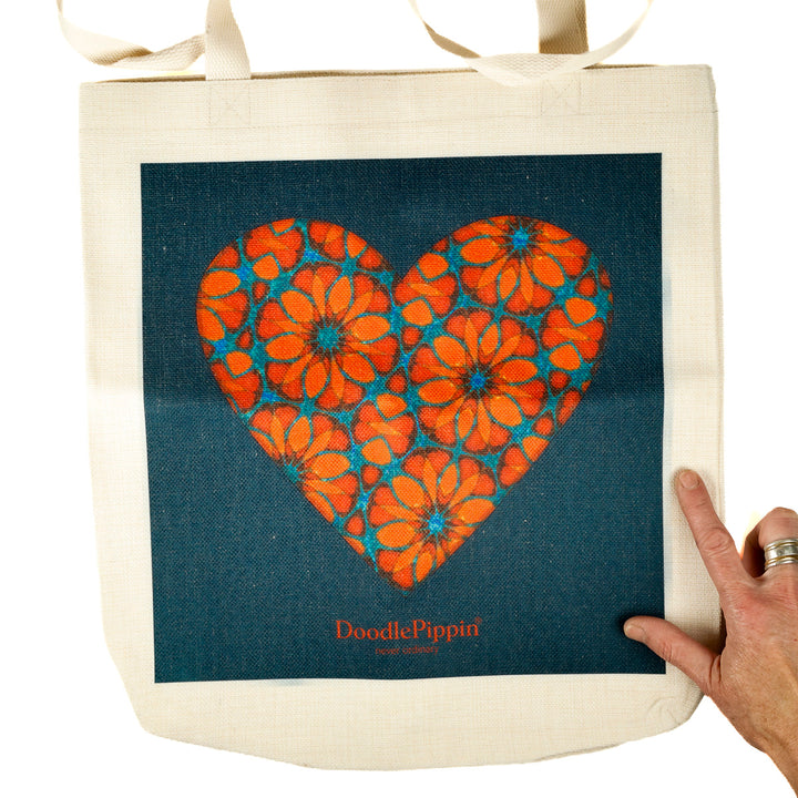 Marokkanische Blumenherztasche – Dunkelblau