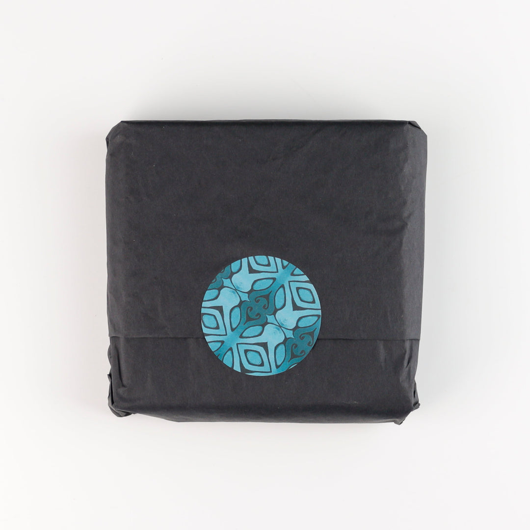 SALE SECOND - Pair of Morrocan Flower square glass coasters