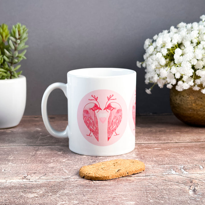 Pale Pink Lovebirds Mug