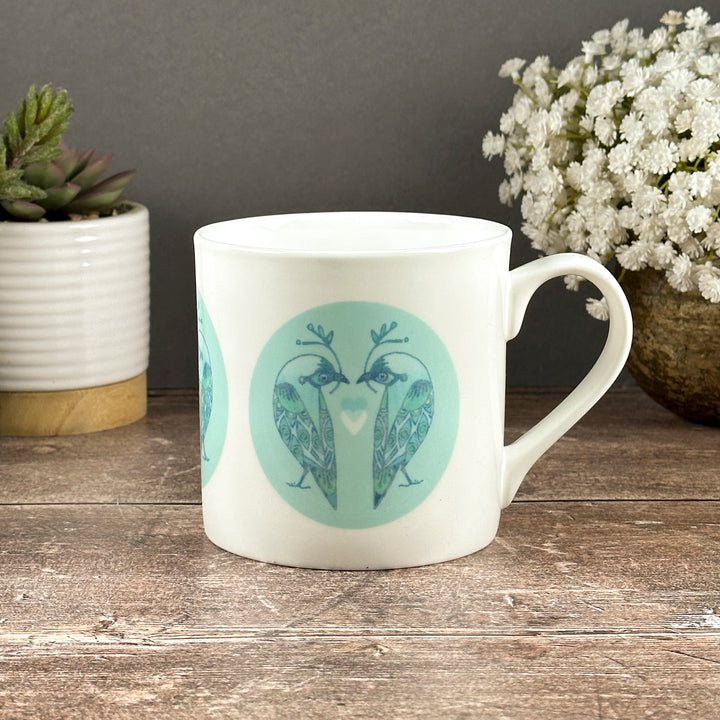Pale Blue Lovebirds Mug