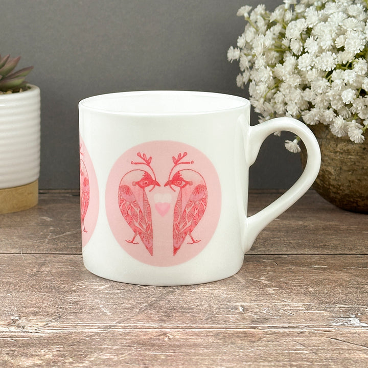 Pale Pink Lovebirds Mug