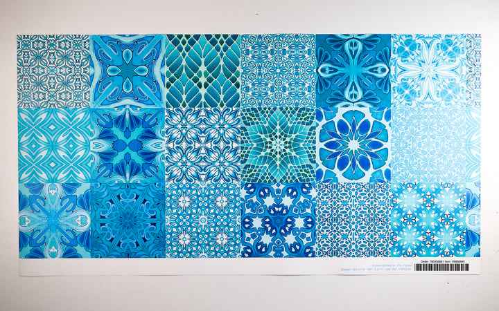 Sale - Mixed Turquoise Tiles - Pre-pasted Wallpaper Sample