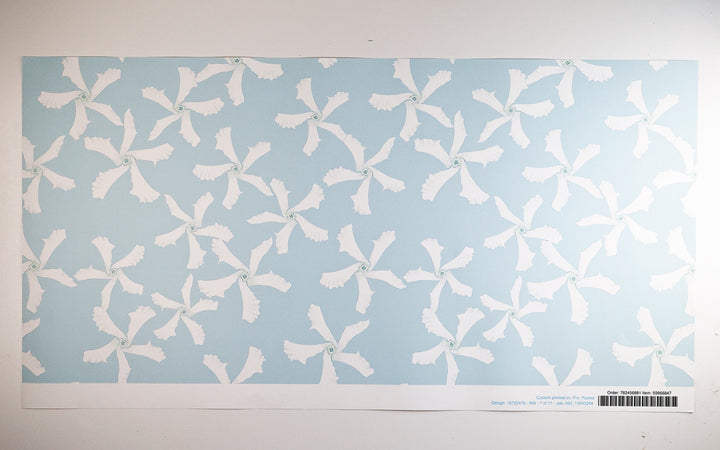 Sale - Aqua Star Jasmine Flower - Pre-pasted Wallpaper Sample