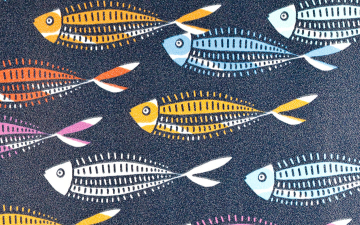 Sale - Dots &amp; Dashes Fish - Vinyl Wallpaper Sample