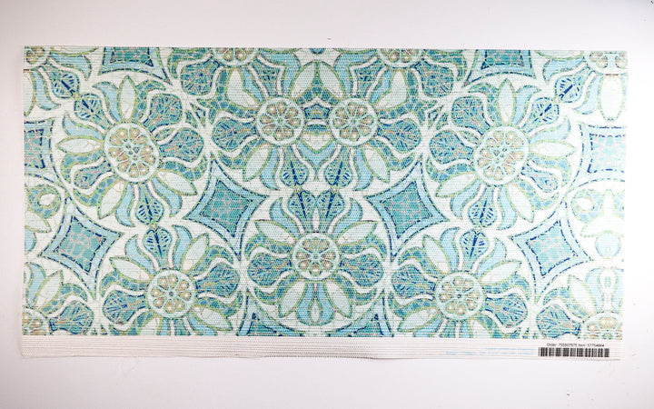 Sale - Aqua Pomegranate - Grasscloth Wallpaper Sample - slight second
