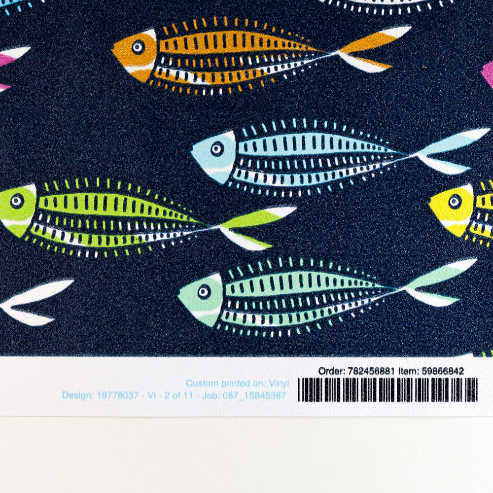 Sale - Dots &amp; Dashes Fish - Vinyl Wallpaper Sample