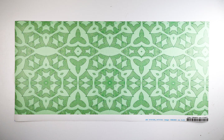 Sale - Green Stonework - Non-Pasted Wallpaper Sample