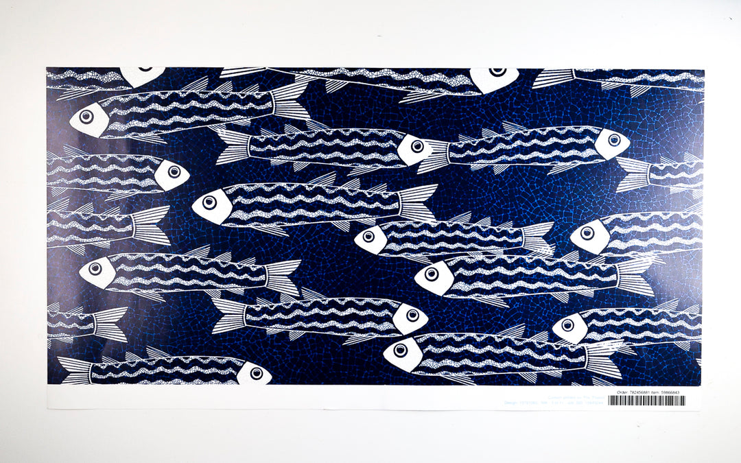 Sale - Zebra Danio Fish  - Pre-pasted Wallpaper Sample