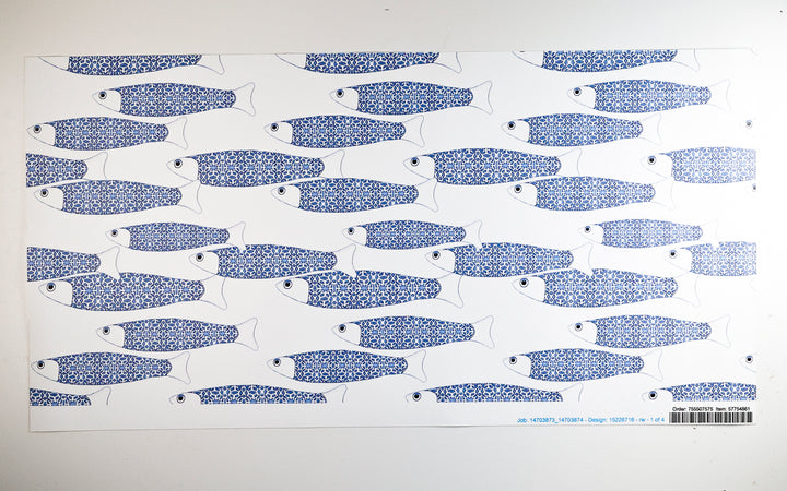 Sale - Ocean Shoal Blue &amp; White - Peel &amp; Stick Wallpaper Sample