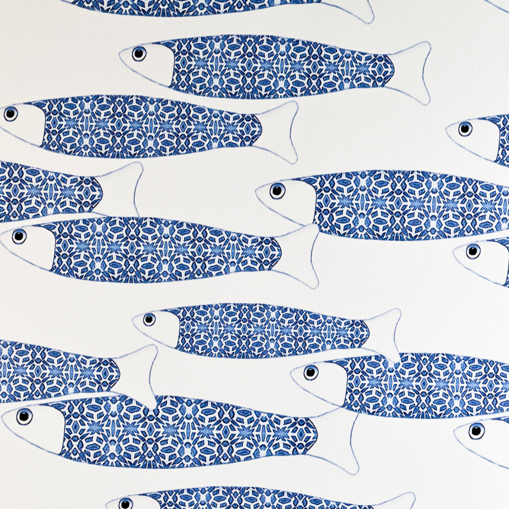 Sale - Ocean Shoal Blue &amp; White - Peel &amp; Stick Wallpaper Sample