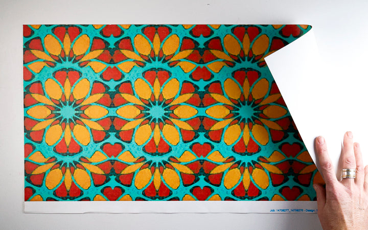 Sale - Moroccan Flower Experiment - Peel &amp; Stick Wallpaper Sample