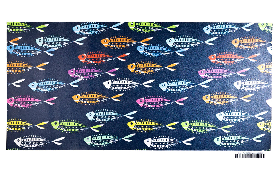 Sale - Dots &amp; Dashes Fish - Vinyl Wallpaper Sample