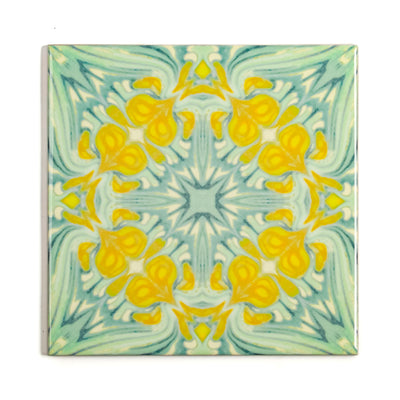 Yellow Green Vintage Botanical Tiles
