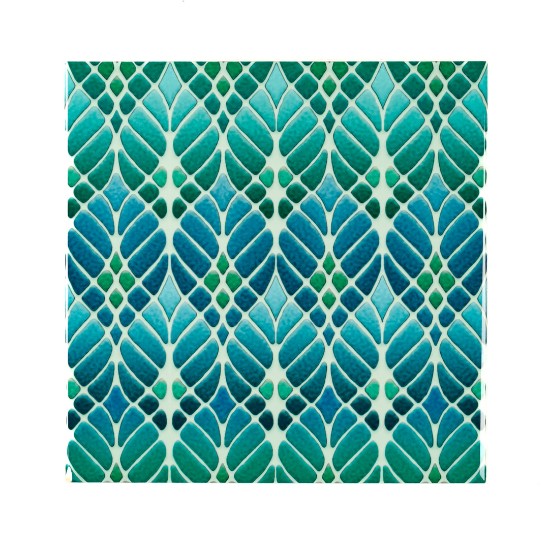 "Malachite Twining" Green blue kitchen tiles