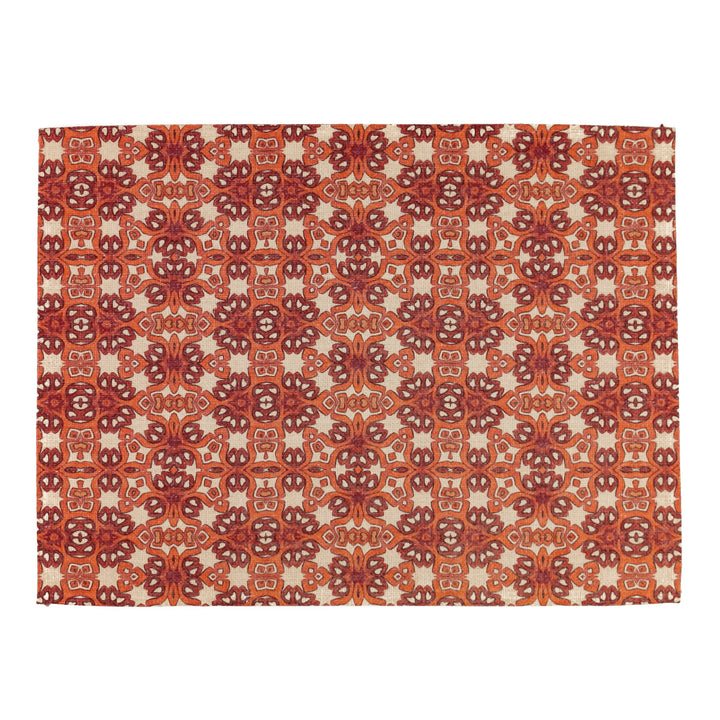 Orange Ochre Cream Linen-feel Placemats