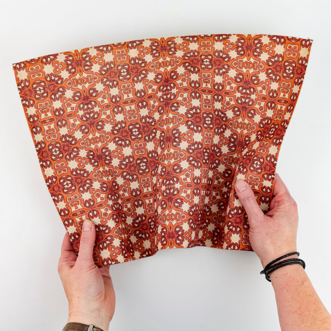 Orange Ochre Cream Linen-feel Placemats