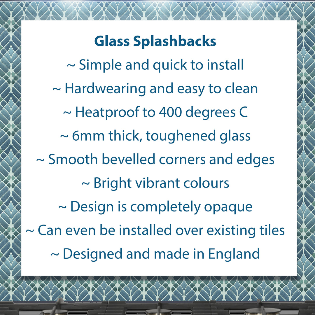 Skulls Splashback - Dark Blue and White